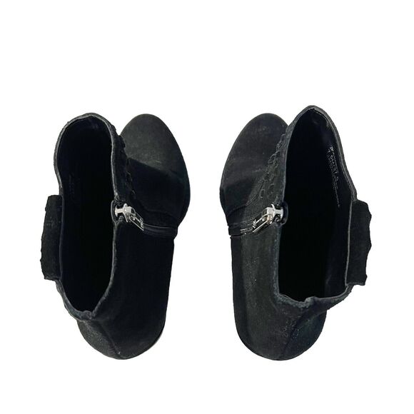 Jessica Simpson Suede Western Boho Fringed Tassel Ankle Boots Black Size 7.5 - Picture 6 of 8